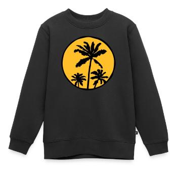 Palmiers du Soleil des Fêtes - Sweat Premium enfant bio - noir - Devant - AI Model Kid Female (0cm)
