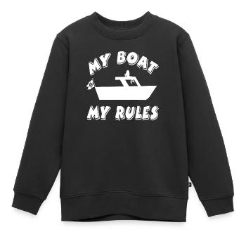 Motorboot - Kinder Premium Organic Sweatshirt - Schwarz - Vorne - AI Model Kid Female (0cm)