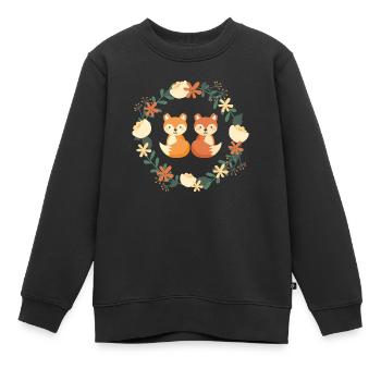 Fox-Geschwister - Kinder Premium Organic Sweatshirt - Schwarz - Vorne - AI Model Kid Female (0cm)