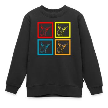 Esel d’âne - Sweat Premium enfant bio - noir - Devant - AI Model Kid Female (0cm)