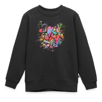 Graffitti - Kinder Premium Organic Sweatshirt - Schwarz - Vorne - AI Model Kid Female (0cm)