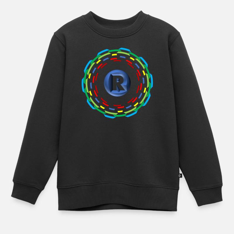 Cercles R - Sweat Premium enfant bio - noir