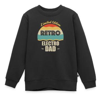 Rétro Electro Père - Sweat Premium enfant bio - noir - Devant - AI Model Kid Female (0cm)