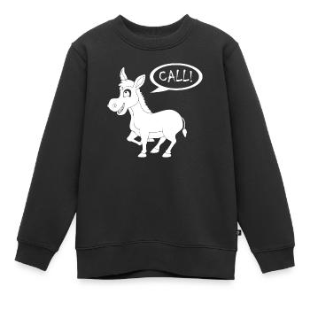 Donkey Esel - Kinder Premium Organic Sweatshirt - Schwarz - Vorne - AI Model Kid Female (0cm)