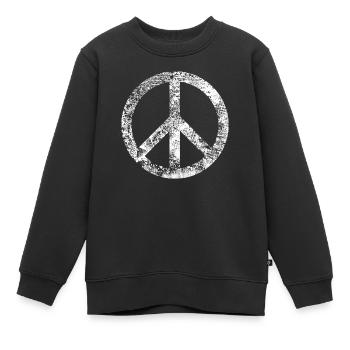 Peace-Zeichen Frieden Harmonie Toleranz Pazifist - Kinder Premium Organic Sweatshirt - Schwarz - Vorne - AI Model Kid Female (0cm)