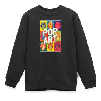 Pop Art - Kinder Premium Organic Sweatshirt - Schwarz - Vorne - AI Model Kid Female (0cm)
