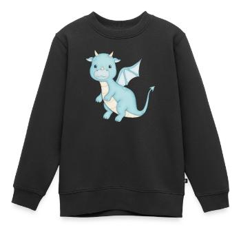 süßer Drache - Kinder Premium Organic Sweatshirt - Schwarz - Vorne - AI Model Kid Female (0cm)