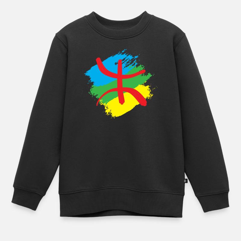 Stylized Amazigh flag - Kids Premium Organic Sweatshirt - black