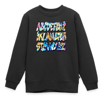 Graffiti-Alphabet - Kinder Premium Organic Sweatshirt - Schwarz - Vorne - AI Model Kid Female (0cm)