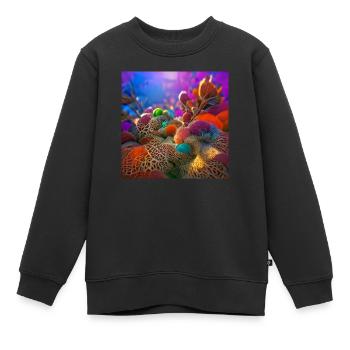 Récif corallien sous-marin coloré - Sweat Premium enfant bio - noir - Devant - AI Model Kid Female (0cm)