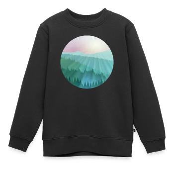 Nebelige Berglandschaft - Kinder Premium Organic Sweatshirt - Schwarz - Vorne - AI Model Kid Female (0cm)