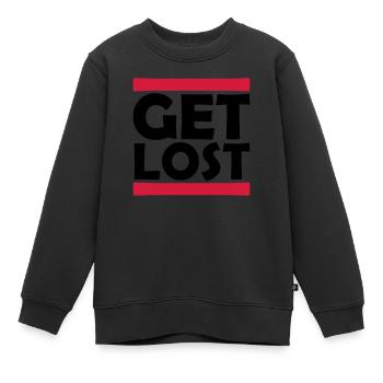 Strip Se perdre - Sweat Premium enfant bio - noir - Devant - AI Model Kid Female (0cm)