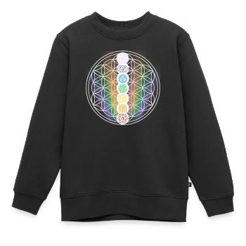 chakra meditation yoga symbol 1 - Kinder Premium Organic Sweatshirt - Schwarz - Vorne - AI Model Kid Female (0cm)