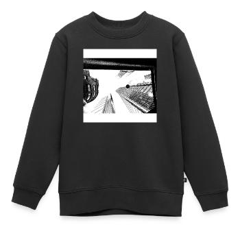 Ville monochrome - Sweat Premium enfant bio - noir - Devant - AI Model Kid Female (0cm)