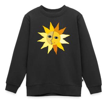 Soleil Rayons Lune Face Moment Bonheur hygge - Sweat Premium enfant bio - noir - Devant - AI Model Kid Female (0cm)