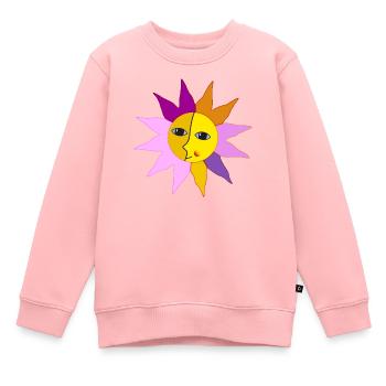 Soleil Rayons Lune Face Moment Bonheur hygge - Sweat Premium enfant bio - rose - Devant - AI Model Kid Female (0cm)