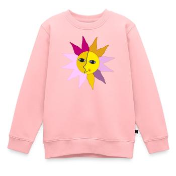 Soleil Rayons Lune Face Moment Bonheur hygge - Sweat Premium enfant bio - rose - Devant - AI Model Kid Female (0cm)