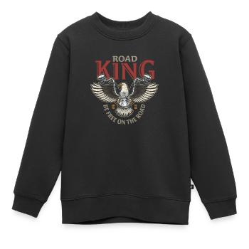 Straße König 1 - Kinder Premium Organic Sweatshirt - Schwarz - Vorne - AI Model Kid Female (0cm)