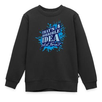 C’est une idée horrible - Sweat Premium enfant bio - noir - Devant - AI Model Kid Female (0cm)