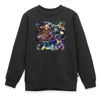 La machine de l’univers - Sweat Premium enfant bio - noir - Devant - AI Model Kid Female (0cm)
