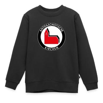 Antifaschistische Kirchen - Kinder Premium Organic Sweatshirt - Schwarz - Vorne - AI Model Kid Female (0cm)