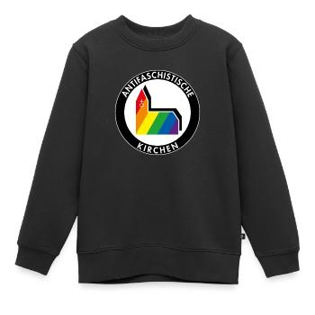 Antifaschistische Kirchen - Kinder Premium Organic Sweatshirt - Schwarz - Vorne - AI Model Kid Female (0cm)