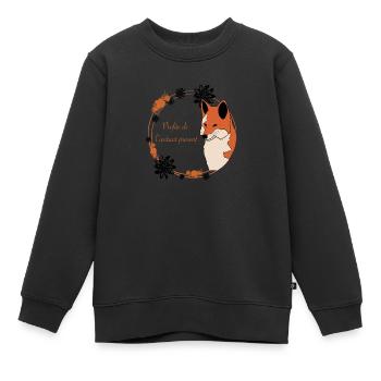 Renard profite de l’instant présent - Sweat Premium enfant bio - noir - Devant - AI Model Kid Female (0cm)
