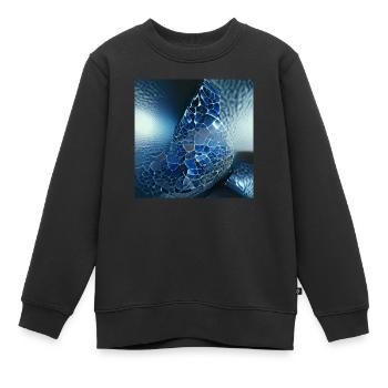 Unterwasserblau leuchtende abstrakte geheimnisvolle Welt - Kinder Premium Organic Sweatshirt - Schwarz - Vorne - AI Model Kid Female (0cm)