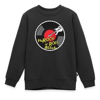 Marock n roll Attitude - Sweat Premium enfant bio - noir - Devant - AI Model Kid Female (0cm)