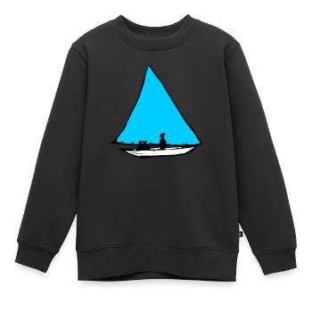 Blaues Segelboot Ernst Ludwig Kirchner Mueggelsee - Kinder Premium Organic Sweatshirt - Schwarz - Vorne - AI Model Kid Female (0cm)