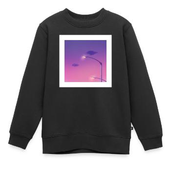 chill light - Sweat Premium enfant bio - noir - Devant - AI Model Kid Female (0cm)