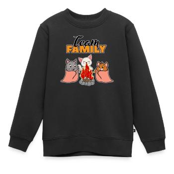 team familie katze campen bachelorette party tier - Kinder Premium Organic Sweatshirt - Schwarz - Vorne - AI Model Kid Female (0cm)