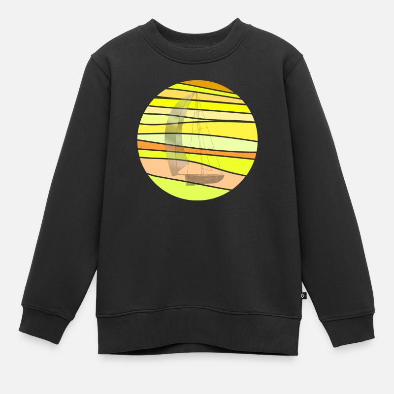 Segelboot - Kinder Premium Organic Sweatshirt - Schwarz