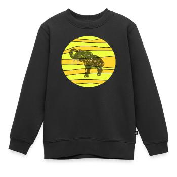 Noble elephant in typical African look. - Kids Premium Organic Sweatshirt - black - Front - AI Model Kid Female (0cm)