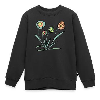 bunte Blumen - Kinder Premium Organic Sweatshirt - Schwarz - Vorne - AI Model Kid Female (0cm)