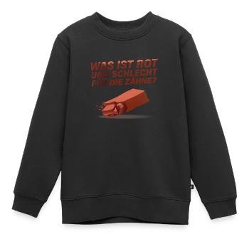 Ziegelstein - Lustiger Spruch - Kinder Premium Organic Sweatshirt - Schwarz - Vorne - AI Model Kid Female (0cm)