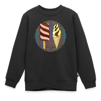 Eis - Kinder Premium Organic Sweatshirt - Schwarz - Vorne - AI Model Kid Female (0cm)