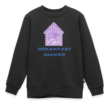 Breakfast MAKER - Sweat Premium enfant bio - noir - Devant - AI Model Kid Female (0cm)