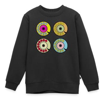 bunte Wählscheiben Vintage Retro Telefon Nostalgie - Kinder Premium Organic Sweatshirt - Schwarz - Vorne - AI Model Kid Female (0cm)