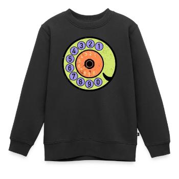 bunte Wählscheibe Vintage Retro Telefon Nostalgie - Kinder Premium Organic Sweatshirt - Schwarz - Vorne - AI Model Kid Female (0cm)