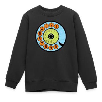 bunte Wählscheibe Vintage Retro Telefon Nostalgie - Kinder Premium Organic Sweatshirt - Schwarz - Vorne - AI Model Kid Female (0cm)