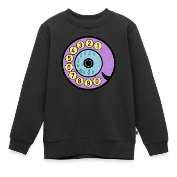 bunte Wählscheibe Vintage Retro Telefon Nostalgie - Kinder Premium Organic Sweatshirt - Schwarz - Vorne - AI Model Kid Female (0cm)