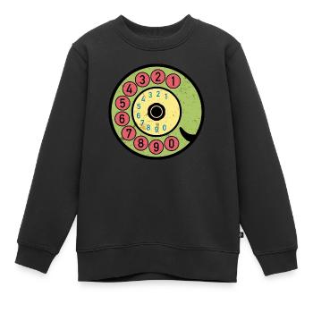 bunte Wählscheibe Vintage Retro Telefon Nostalgie - Kinder Premium Organic Sweatshirt - Schwarz - Vorne - AI Model Kid Female (0cm)