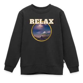 Détendez-vous paysage - Sweat Premium enfant bio - noir - Devant - AI Model Kid Female (0cm)