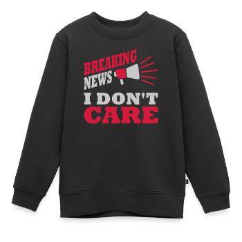 Les dernières nouvelles s’en fichent - Sweat Premium enfant bio - noir - Devant - AI Model Kid Female (0cm)