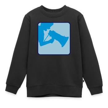 Discours Megafon Propaganda Man - Sweat Premium enfant bio - noir - Devant - AI Model Kid Female (0cm)