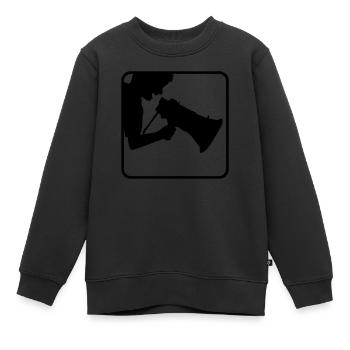 Discours de l’orateur Megafon Propaganda - Sweat Premium enfant bio - noir - Devant - AI Model Kid Female (0cm)