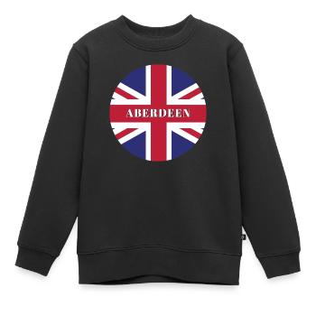Aberdeen - Kinder Premium Organic Sweatshirt - Schwarz - Vorne - AI Model Kid Female (0cm)
