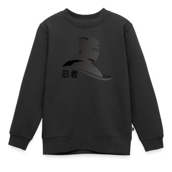 Ninja - Sweat Premium enfant bio - noir - Devant - AI Model Kid Female (0cm)