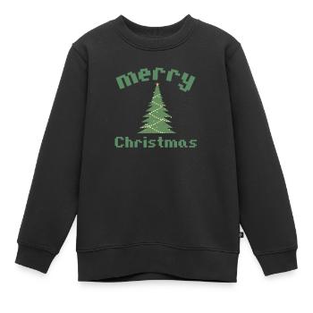 Merry christmas - Kinder Premium Organic Sweatshirt - Schwarz - Vorne - AI Model Kid Female (0cm)